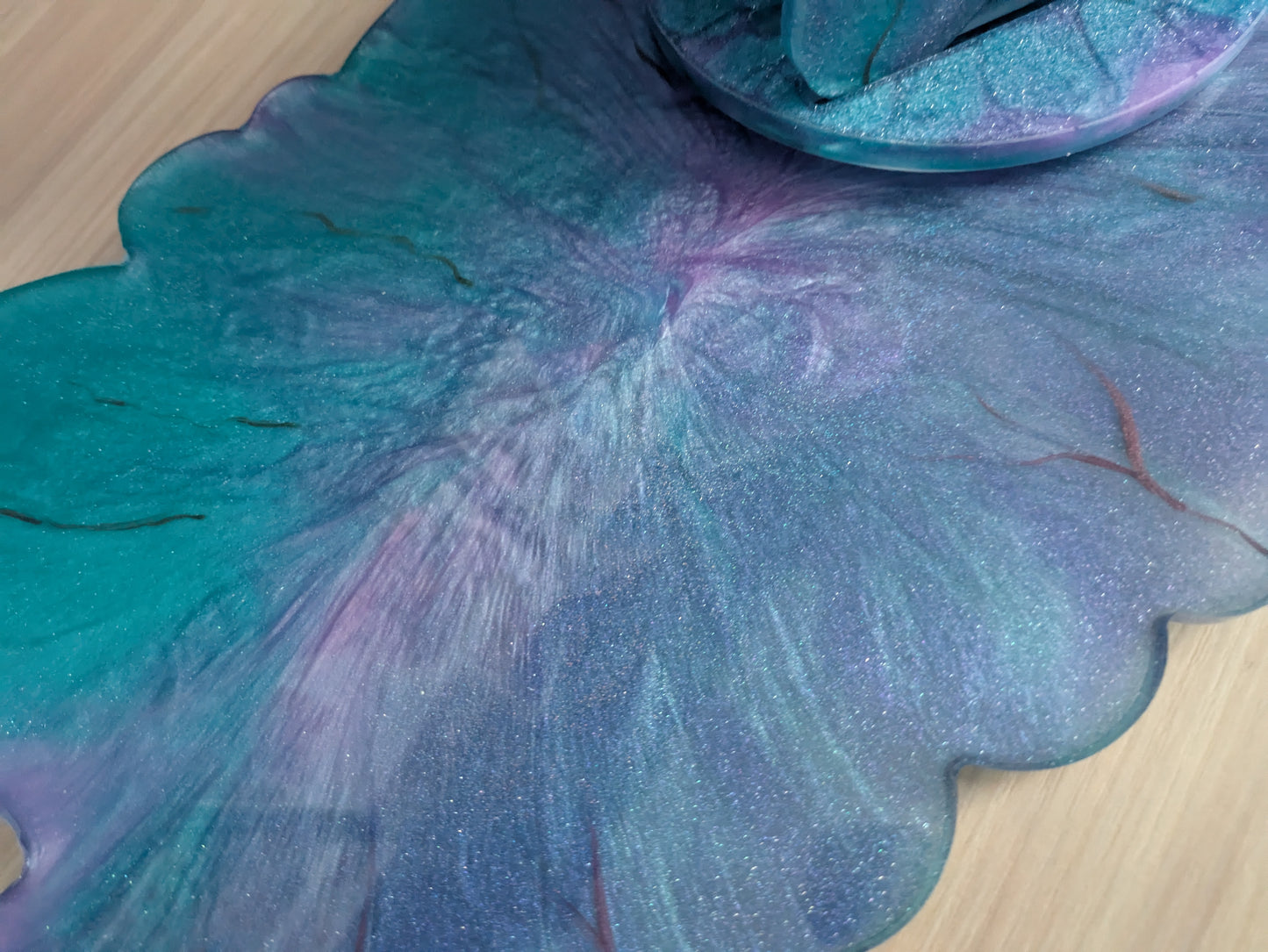 Aurora borealis placemat and butterfly coasters